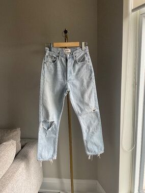 Agolde Riley Straight Leg Cropped Denim